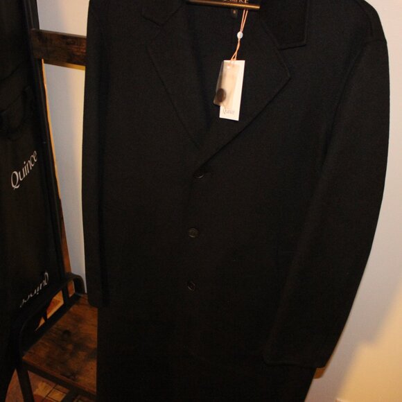 100% Mongolian Cashmere Double-Faced Overcoat -- Size S -- Black - Picture 8 of 13